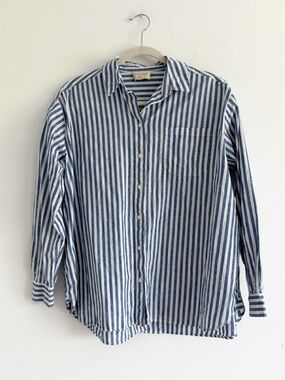 Sezane Blue & White Striped Max Shirt